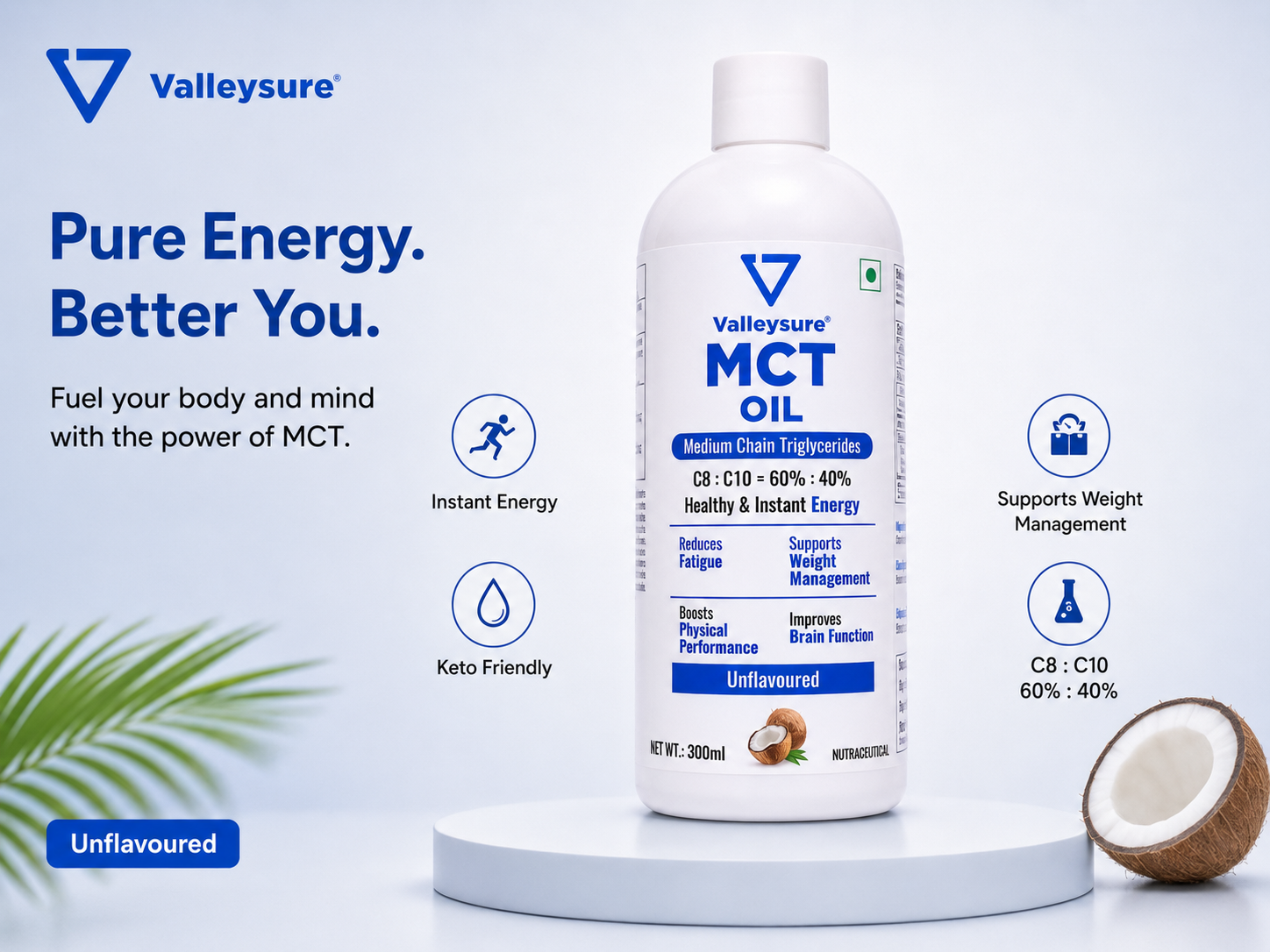 Valleysure MCT Oil 300ml – Unflavoured