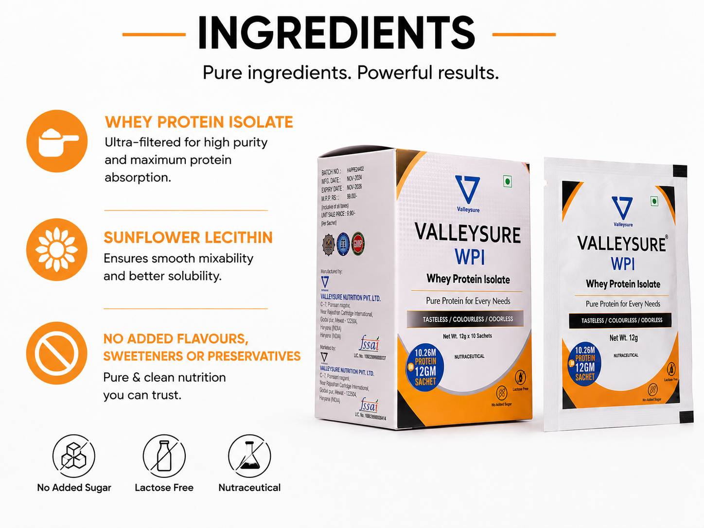 Valleysure WPI - 12g x 10 sachets
