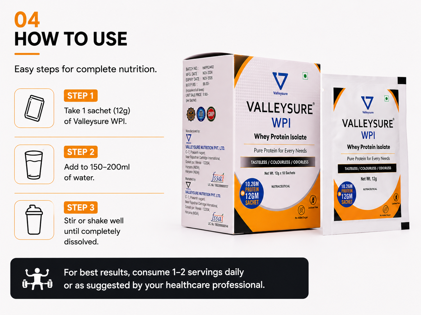 Valleysure WPI - 12g x 10 sachets
